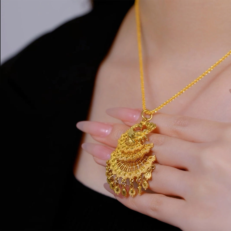 Peacock Gold-plated Necklace
