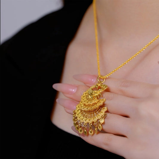 Peacock Gold-plated Necklace