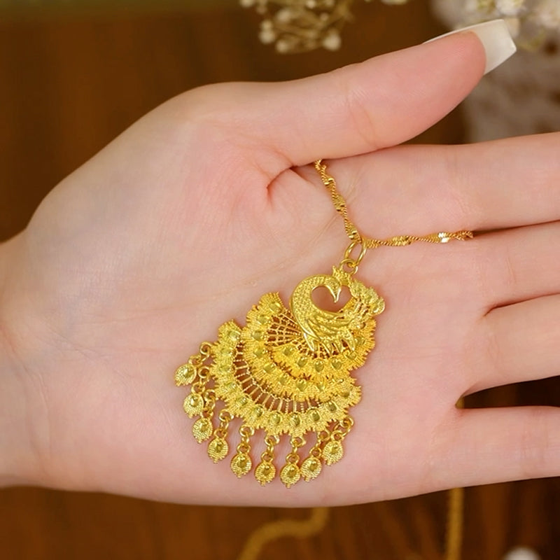 Peacock Gold-plated Necklace